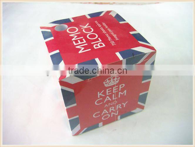 color paper memo cube,paper memo cube with pen hole