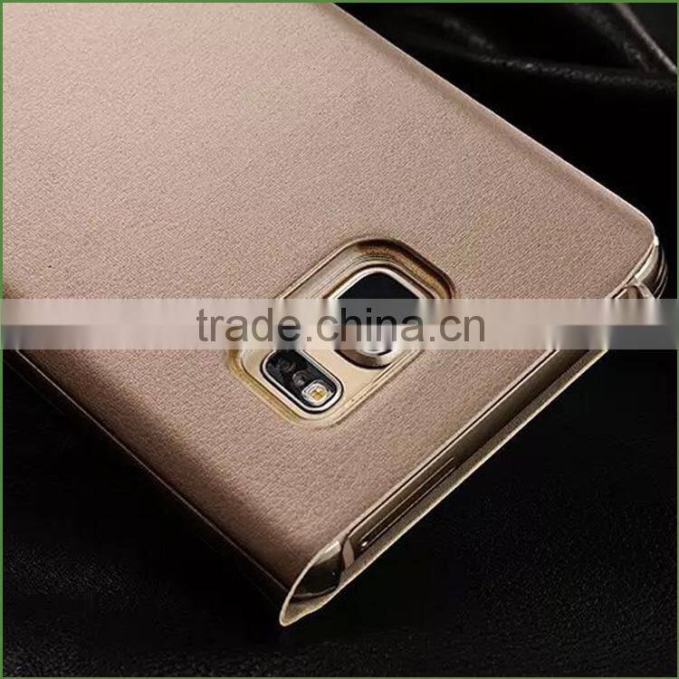 Hot Sale PU Leather Case for SAMSUNG NOTE 5 with windows , case for Samsung Galaxy note 5