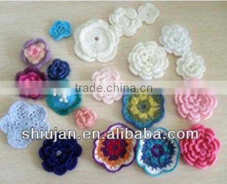 Cotton cherry crochet flower applique/crochet motif flower applique