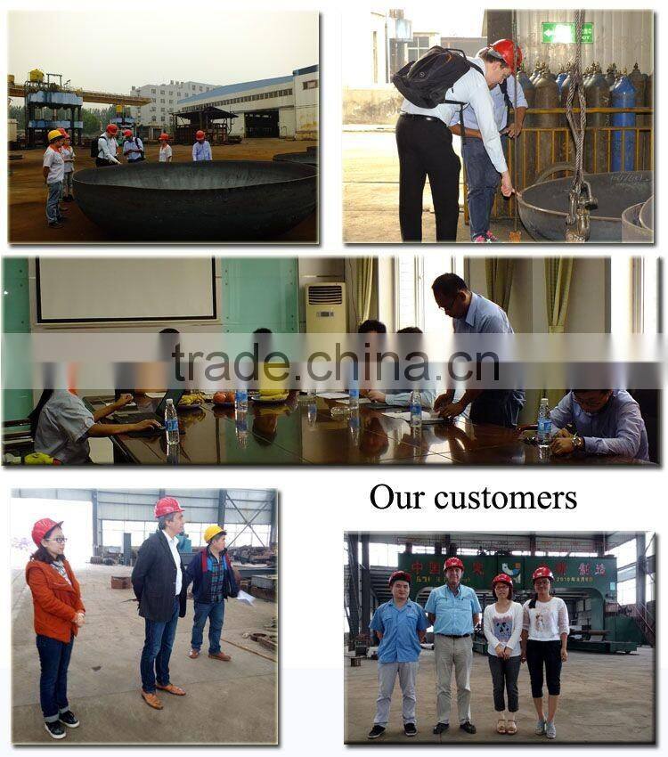 ASME hot pressed carbon steel hemispheres dished ends