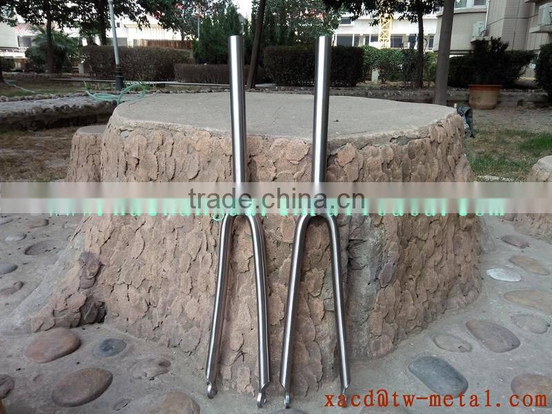 titanium road bike fork with handing brush finished made in China road bike fork