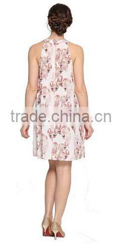 Sleeveless Ladies House Dress Digital Printed House Dress