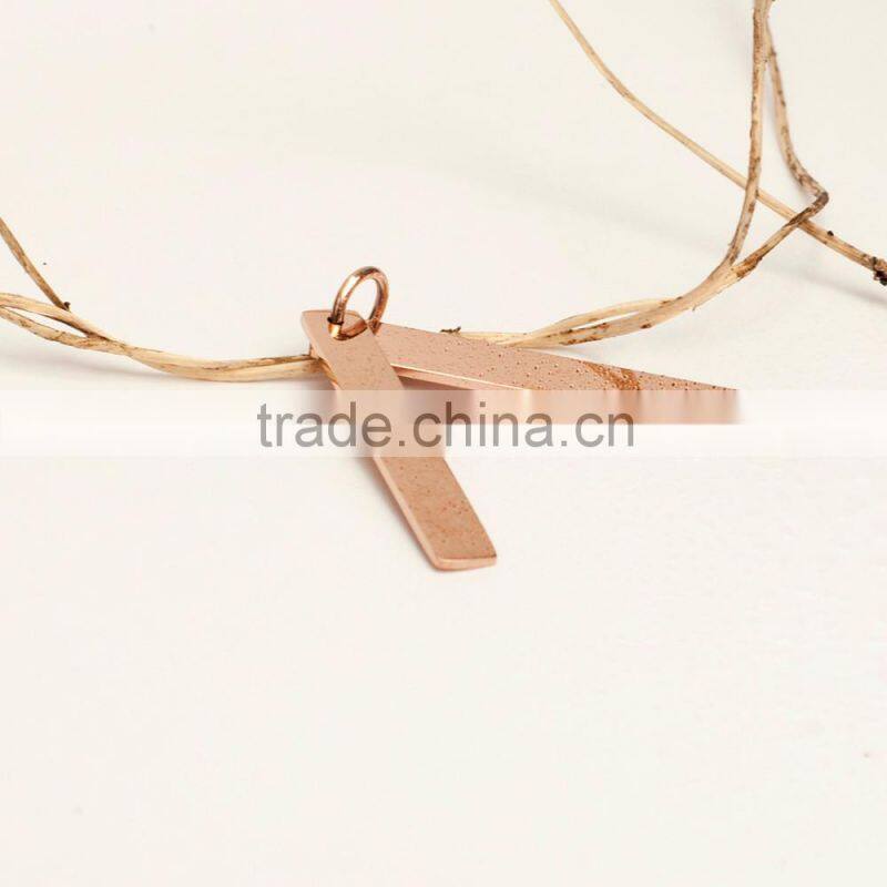 Stainless Steel Rose Gold Simple Long Engravable Tag