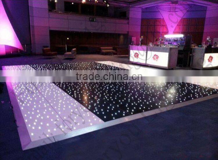 Hire White Gloss Wireless Remote Control Battery Twinkling Starlit LED Dance Floor For Wedding Party Disco Event
