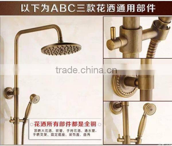 luxury ceramic cartridge bathroom shower mixer set, titanium gold shower mixer set