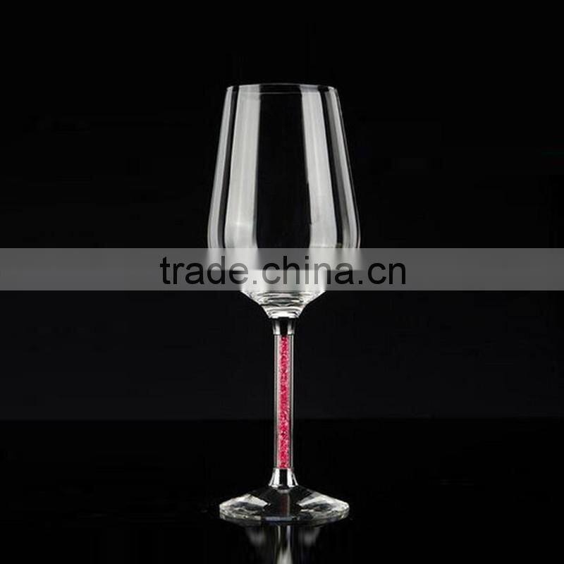 wholesale Crystal Wine Glass with purple diamond stem
