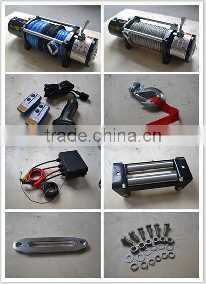 ATV winch -Mini 12v electric winch -4000lbs synthetic rope winch