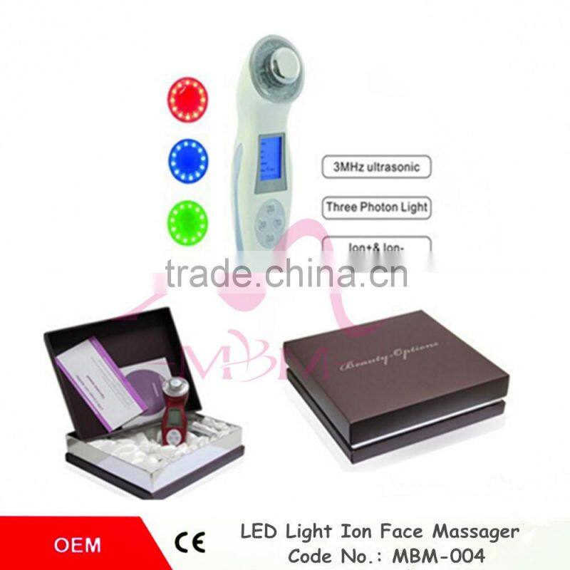Home use safe LED Light skin care machine led light therapy Physical ultrasonic Therapy machine for face beauty
