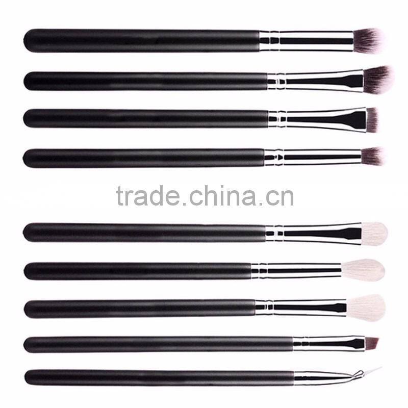 Wholesale cosmetic tool 15pcs make up brushes black wooden natural makeup brush set