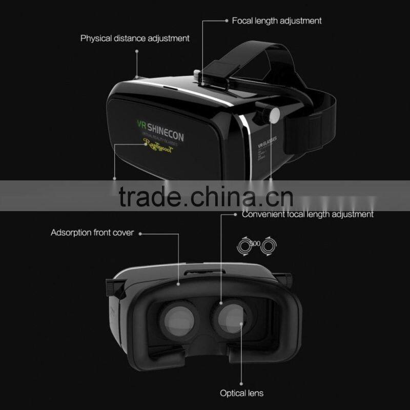 3D VR Virtual Reality Headset for Movie/Game,Virtual Video Glasses with Adjustable Lens and Strap for iPhone 6 Plus/6