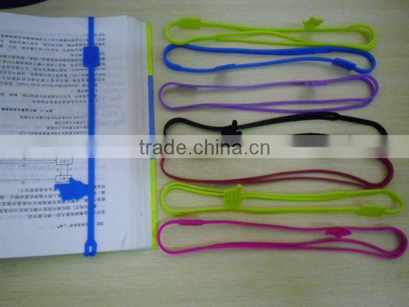 hot sale elastic band 3d silicone finger bookmark