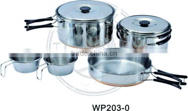 BBQ metal 2pc Cooking pot with fry pan and bowl