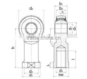 Heavy duty rod ends with integral self-aligning bearing, BIF..K2