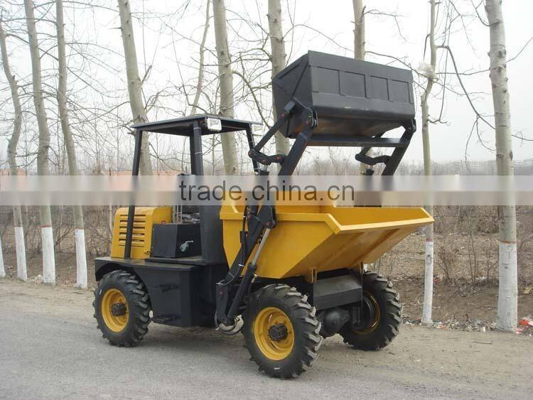 with sunshade or cabin, 1.5ton site dumper can be self loading with CE