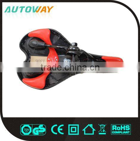 Black Red Leather Bicycle Saddle