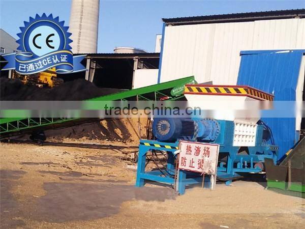 Big capacity strong metal drum tin can shredder with double shaft