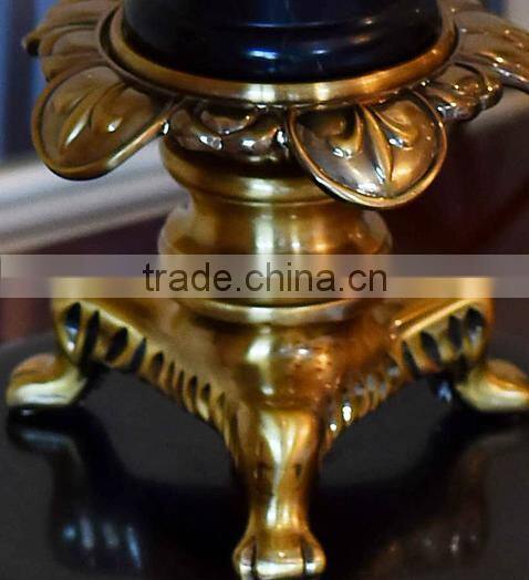 Black jade brass decorative living room table lamp with lampshade