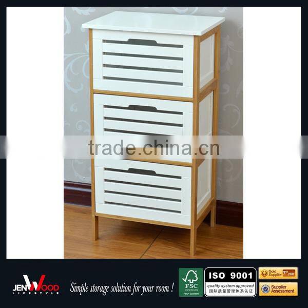3 shelves white finish MDF shutter doors cabinets