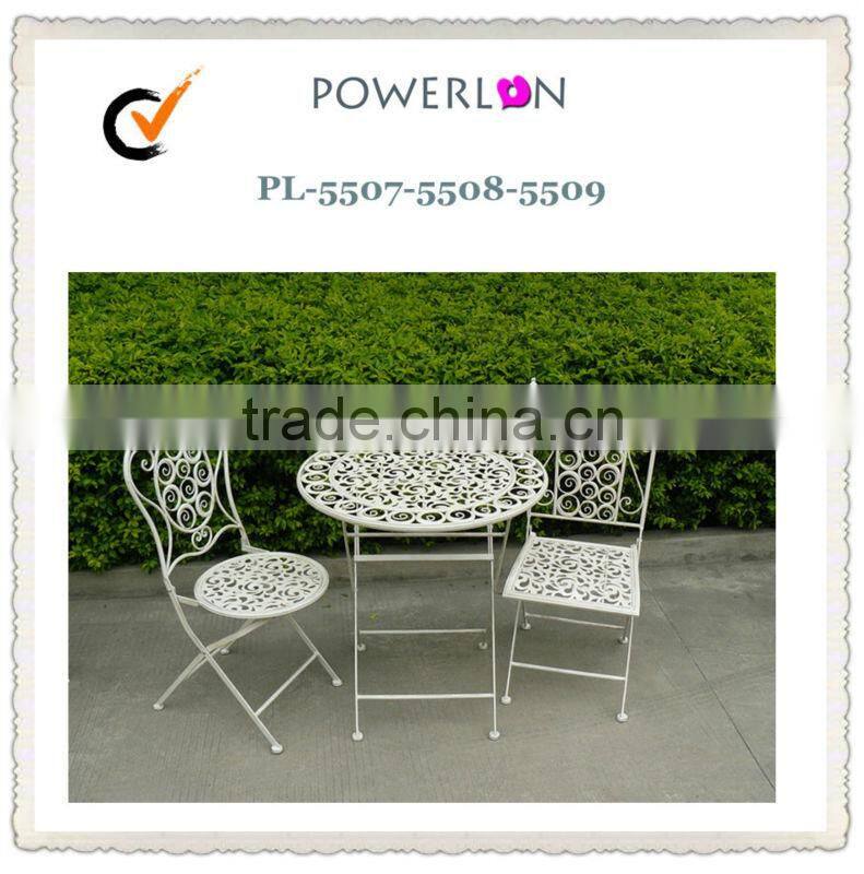 Very Nice Cream Outdoor Decorative Classical Vintage Wrought Irons Metal Table Set