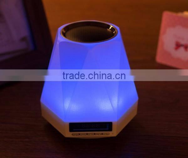 Colorful dazzle LED light Mini Crack bluetooth speaker with LED clock