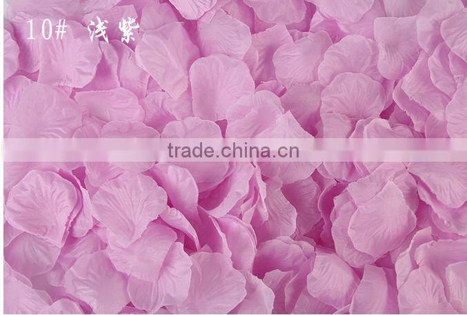 colorful rose petal table and wedding decoration