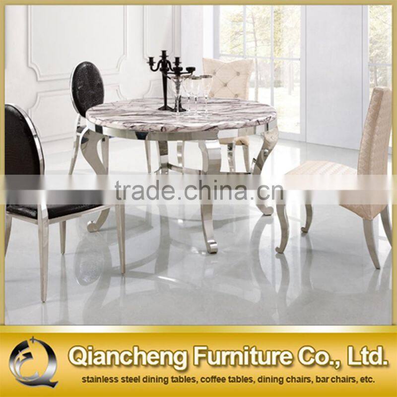 fancy round marble top dining table home furniture