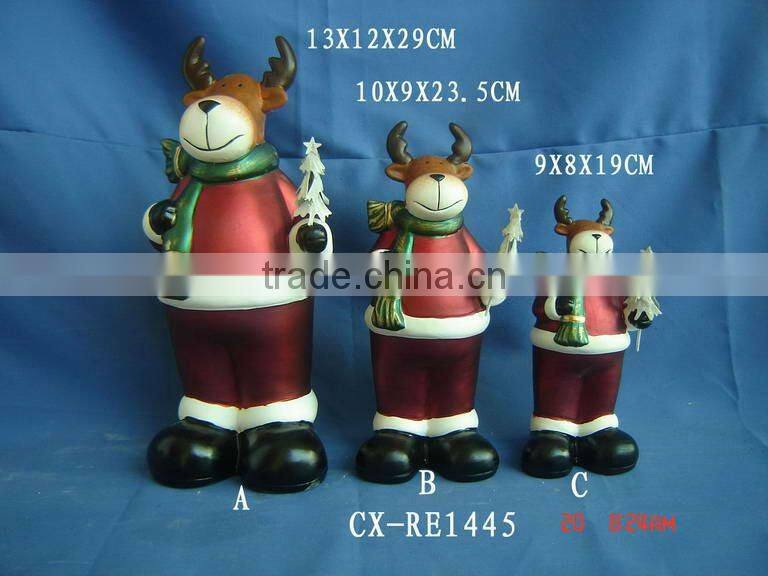 New Ceramic Santa Claus With Led Lights Christmas Decoration