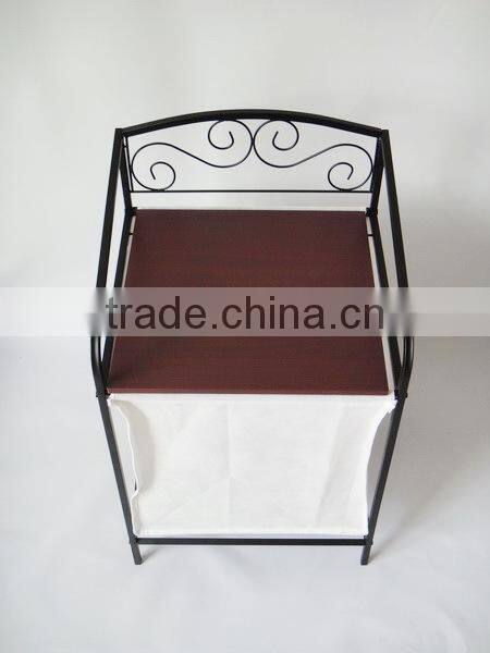 RH-4712 Metal and Non-Woven Fabrics Scroll bathroom laundry hamper