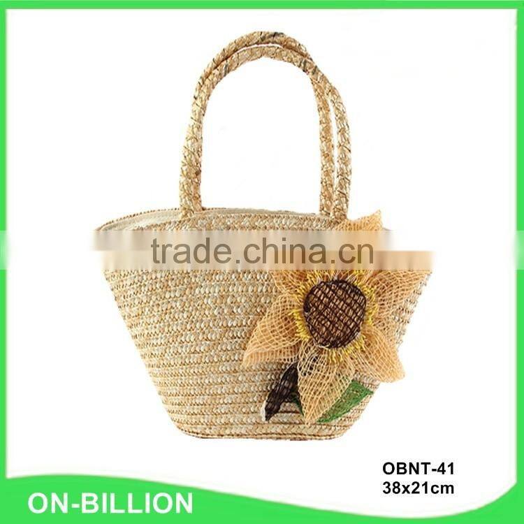 Wheat straw handmade women summer straw bag wholesale