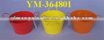 wholesale white metal garden pots with handle