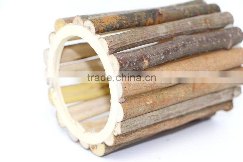Wooden Pen Holder. Wood Branch Pen Pot, Cylinder Wood Pen Holder
