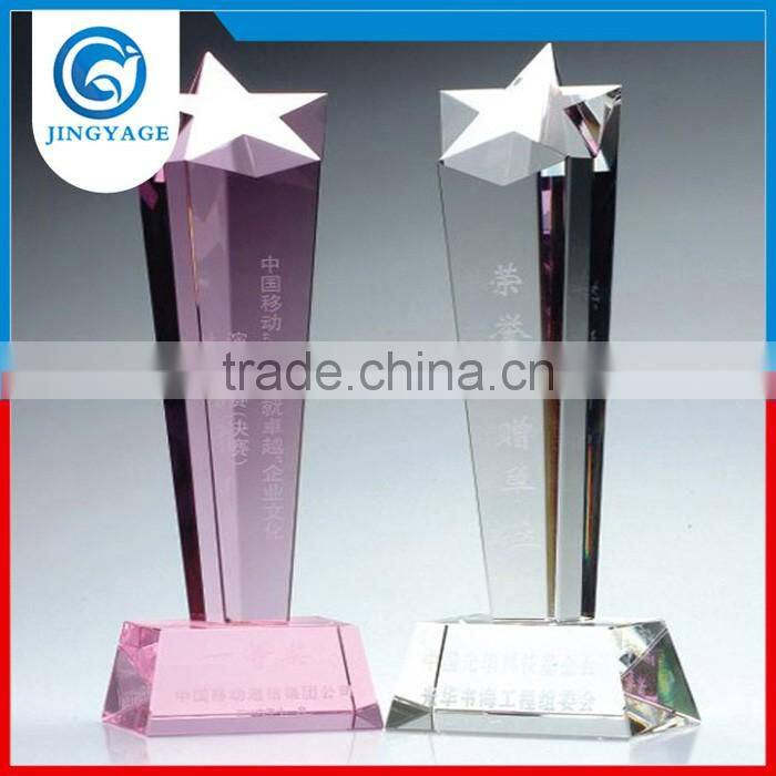 Jingyage top quality shooting star award crystal optimal crystal star award paramount star crystal award