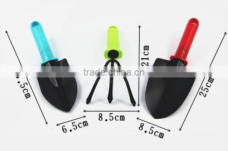 3 in 1 colorful handle multifunction garden tool set