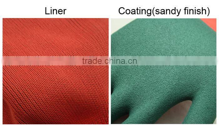 NMSAFETY 18 gauge latex work gloves gadening gloves sandy latex gloves