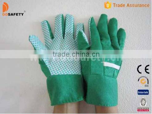 DDSAFETY Green Dots On Palm Flower Design Back Gloves