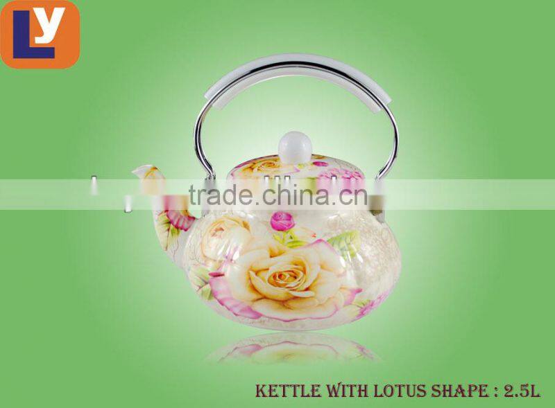 enamel kettle with lotus shape