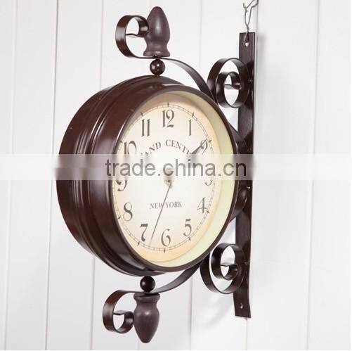 Cafe Retro Wall Clock , European Style Double Side Wall Clock