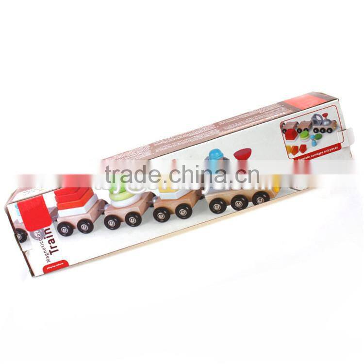 Best design educational children wooden stacking blocks train toy W04A270