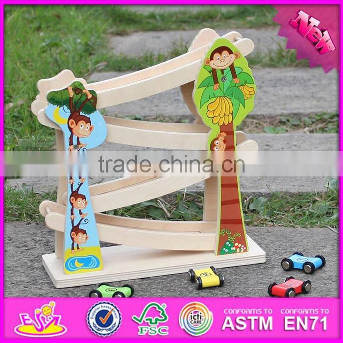 2016 new design funny children wooden ramp racing set W04E044
