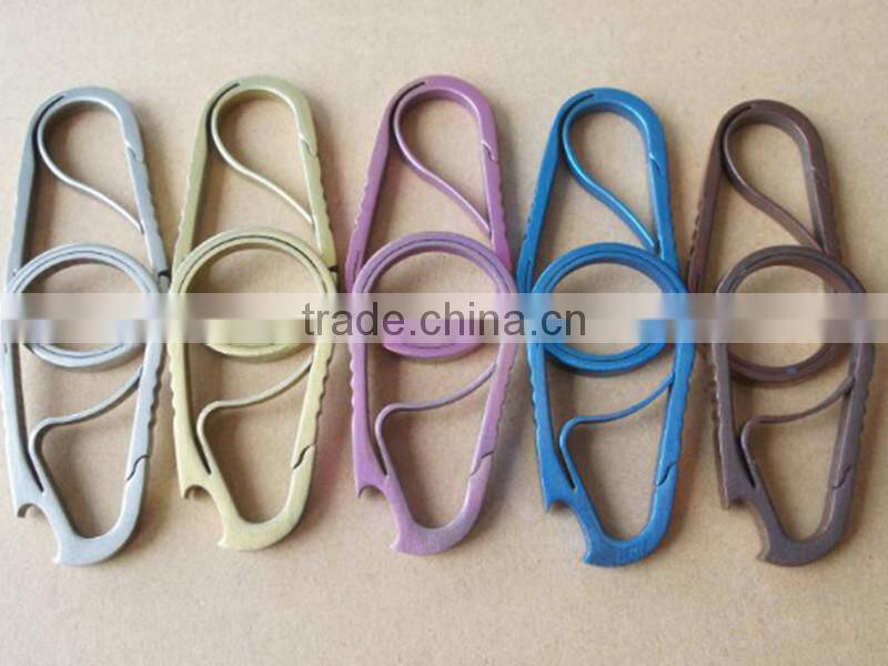 TK-1773 Outdoor edc tool Multi-function Titanium Alloy Quick Release Anti-lost Carabiner Bottle Opener