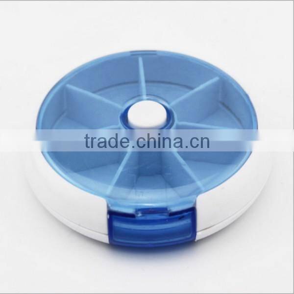 custom round 7 compartment plastic medicine storage pill box,custom practical plastic seven days pill box,plastic pill box