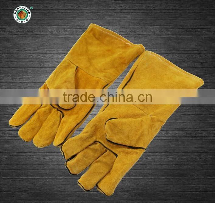 Berrylion long type industrial leather welding hand gloves