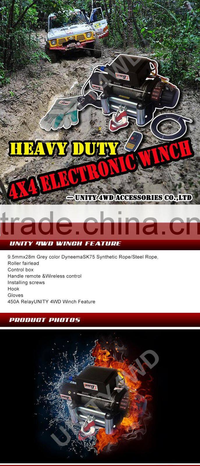 Unity 4WD Brand auto parts SGS And CE Approved 3500lbs mini 12v electric Winch with steel Rope