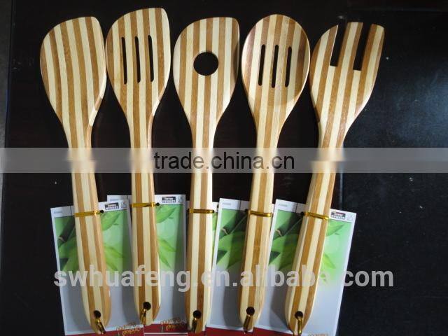 2017 Gift natural bambu stripe spatula scoop