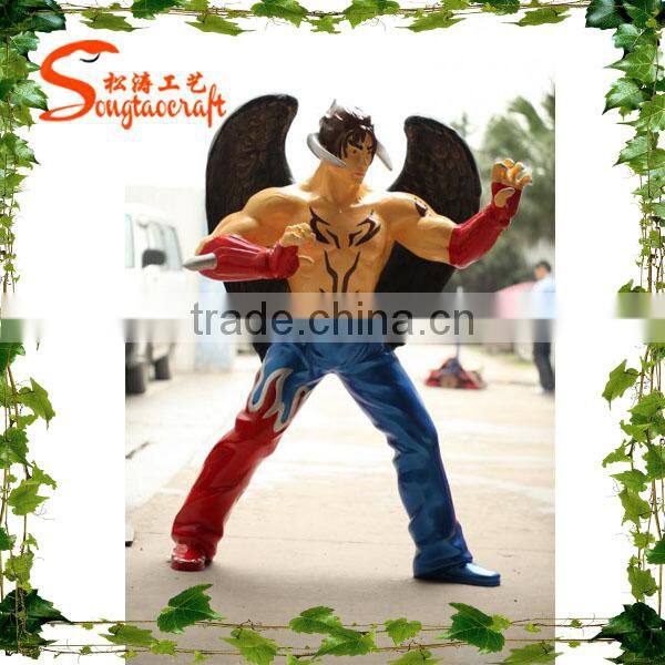 Life size artificial cartoon statue fiberglass cartoon artificial statue