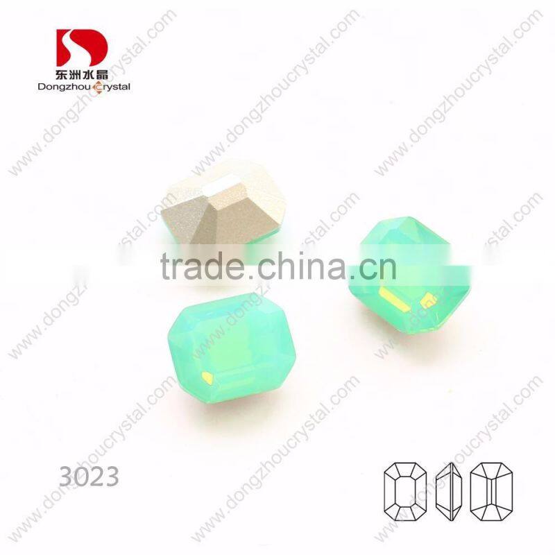 fashionable OCTAGON green opal k9 crystal fancy stone used in jewelry/dress/shoes/bags/hats ornaments