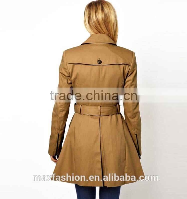 China Custom-made Winter Coat,OEM Brand Fashionable Lady Coat,2015 Hot-sale Trench Coat for women