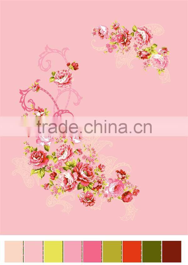 super soft Europe style flower screen printed micro plush raschel blanket