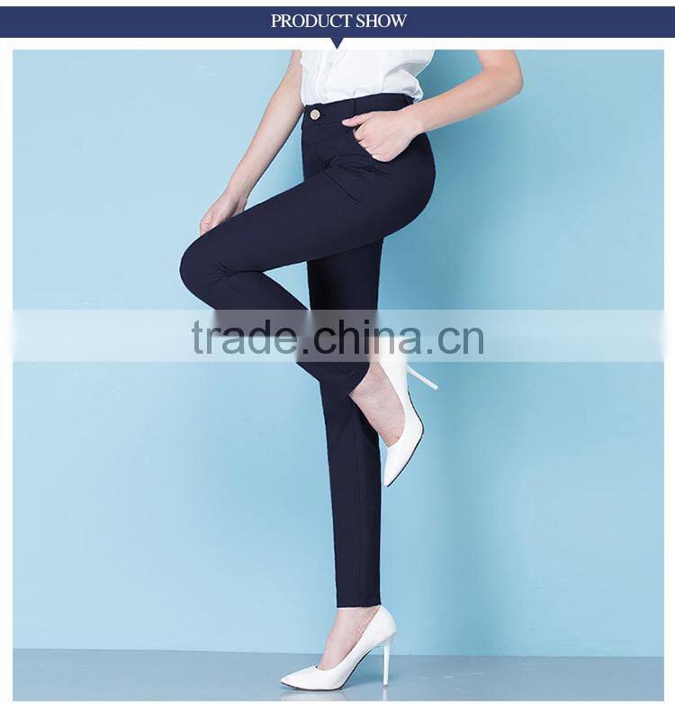 The new spring and summer 2017 black high waisted pencil casual pants sample custom