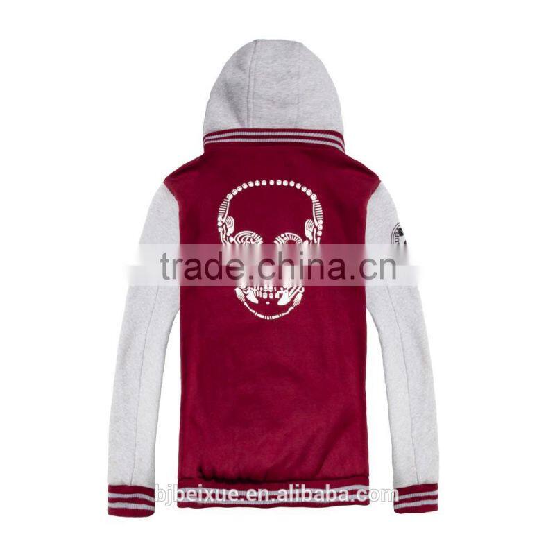 High quality supplier wholesale cotton fleece fashion plain zipper gym custom printed hoodies